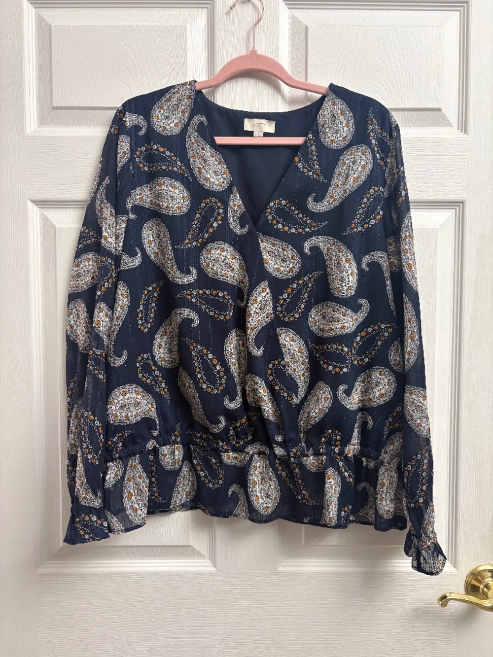 Loft Paisley Print Wrap Blouse
